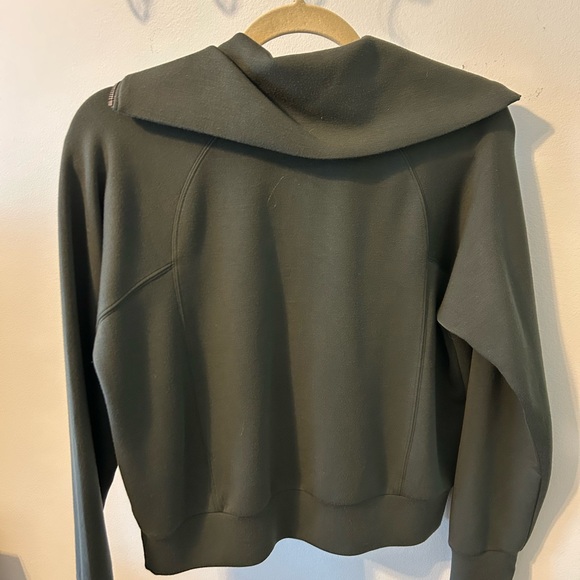 Spanx Airessentials Half-Zip Sweater. Green. Size XS - Picture 3 of 4